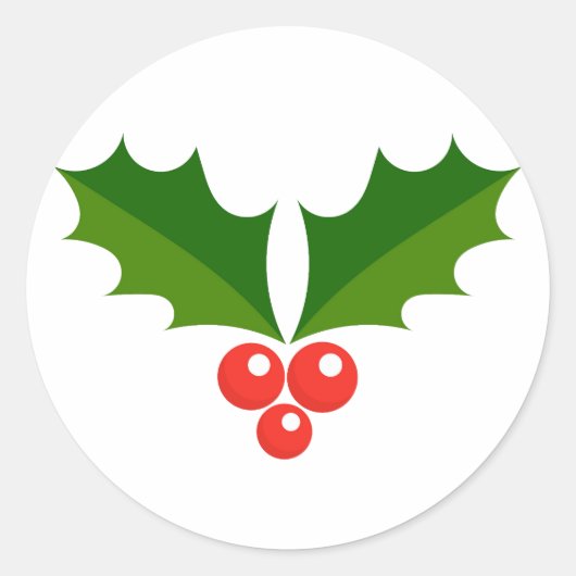 Holly berries Kerst sticker (Voorkant)