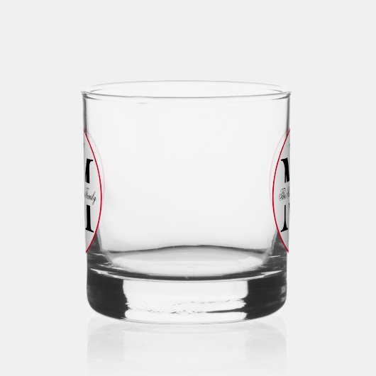 Holly Berries Kerst Vakantie Monogram Familie Whisky Glas (Links)