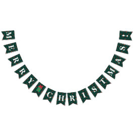  Holly, Berries Kerst. Vlaggetjes