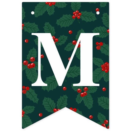  Holly, Berries Kerst. Vlaggetjes (Eerste vlag)