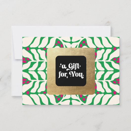 Holly Berries Kerstcadeaubon (Voorkant)