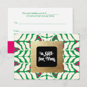 Holly Berries Kerstcadeaubon (Voorkant / Achterkant)