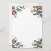 Holly Berries kerstfeest bruiloft repesal Dinner Kaart (Achterkant)