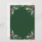 Holly Berries kerstfeest bruiloft repesal Dinner Kaart (Achterkant)