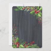 Holly Berries, kerstfeest Drink Company kerst Kaart (Achterkant)