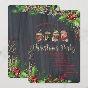 Holly Berries, kerstfeest Drink Company kerst Kaart