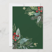 Holly Berries Kerstfeest Weddenschap Bridal Brunch Kaart (Achterkant)