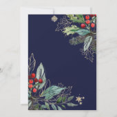 Holly Berries Kerstfeest Weddenschap Bridal Brunch Kaart (Achterkant)