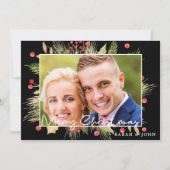 Holly Berries kerstfotokaartje (Voorkant)