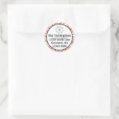 Holly Berries kerstinkeringsadres Ronde Sticker (Tas)