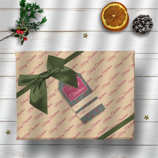 Holly Berries Kerstmis Cadeaupapier