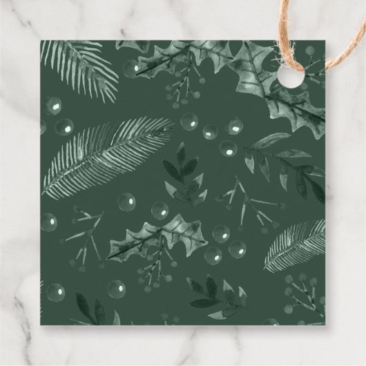 Holly Berries Kerstmis Winter Bruiloft Bedankjes Labels (Achterkant)