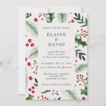 Holly Berries Kerstmis Winter Bruiloft