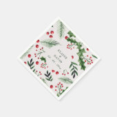 Holly Berries Kerstmis Winter Bruiloft Servet (Hoek)