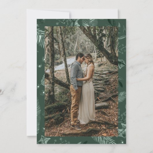 Holly Berries Kerstmis Winter Foto Save The Date (Achterkant)