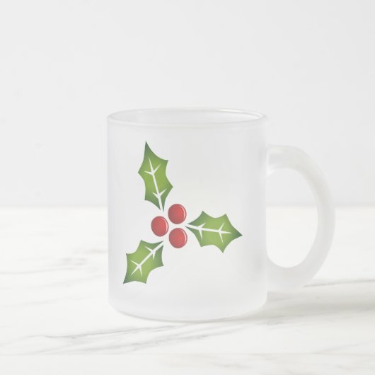 Holly Berries kerstmok Matglas Koffiemok (Rechts)