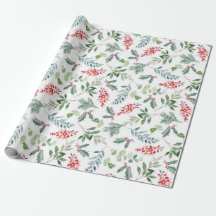 Holly Berries kerstvakantiewandelpapier Cadeaupapier