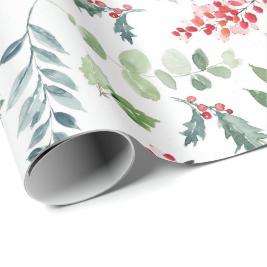 Holly Berries kerstvakantiewandelpapier Cadeaupapier (Rol Hoek)
