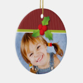 Holly Berries kerstversiering (rood/limoen) Keramisch Ornament (Rechts)