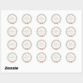 Holly Berries Krans Greenery Kerstmis Ronde Sticker (Vel)