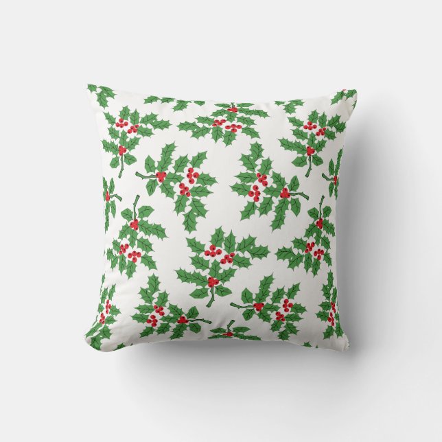 Holly Berries Kussen (Voorkant)