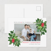 Holly Berries Lijst Kerstmis - Persoonlijke foto Briefkaart (Voorkant / Achterkant)