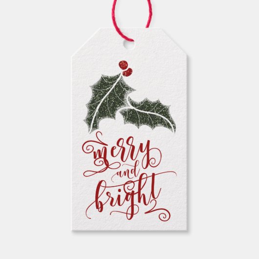 Holly Berries | Merry & Bright Cadeaulabel (Voorkant)