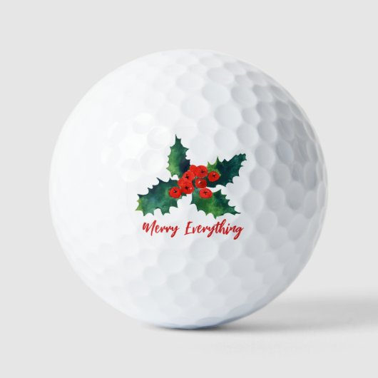 Holly berries Merry Everything Holiday Golfballen (Voorkant)
