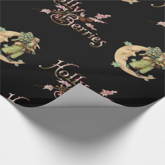 Holly Berries met Santa Victoriaans Cadeaupapier (Hoek)