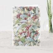 Holly Berries met sneeuwkerst-Kaart Kaart (Voorkant)
