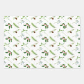 Holly Berries Mistletoe Ferns Kerstpatroon Inpakpapier Vel (Voorkant 2)