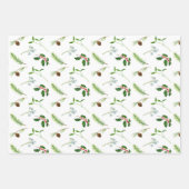 Holly Berries Mistletoe Ferns Kerstpatroon Inpakpapier Vel (Voorkant)