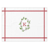 Holly Berries Monogram Holiday Tablecloth Tafelkleed (Voorkant (Horizontaal))