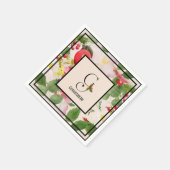 Holly Berries Monogram Letter G Family Name Paper Servet (Hoek)