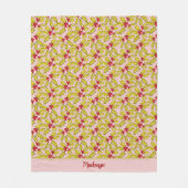 Holly Berries Naam toevoegen Feestelijke Whimsy Ch Fleece Deken (Voorkant)