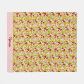 Holly Berries Naam toevoegen Feestelijke Whimsy Ch Fleece Deken (Voorkant (Horizontaal))