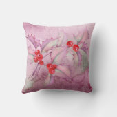 Holly Berries on Purple Kussen (Achterkant)