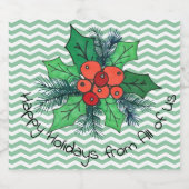 Holly Berries op Chevron Bier Etiket (Enkel label)