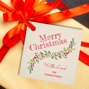 Holly Berries op het Ivory-kerstfeestplein Bedankjes Labels