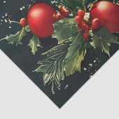 Holly Berries Ornamenten en Pine Decoupage Craft P Tissuepapier (Detail)