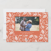  Holly Berries Oval Foto | Rood en Golden Feestdagenkaart (Achterkant)