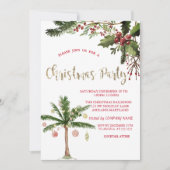 Holly Berries Palm Tree Company Kerstfeest Kaart (Voorkant)