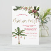 Holly Berries Palm Tree Company Kerstfeest Kaart (Staand voorkant)