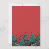 Holly Berries Pine Cone Bouquet Gold Geo Kerstmis Kaart (Achterkant)