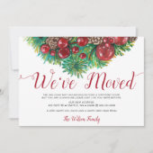 Holly Berries Pine Cone Holiday Moving Aankondiging (Voorkant)
