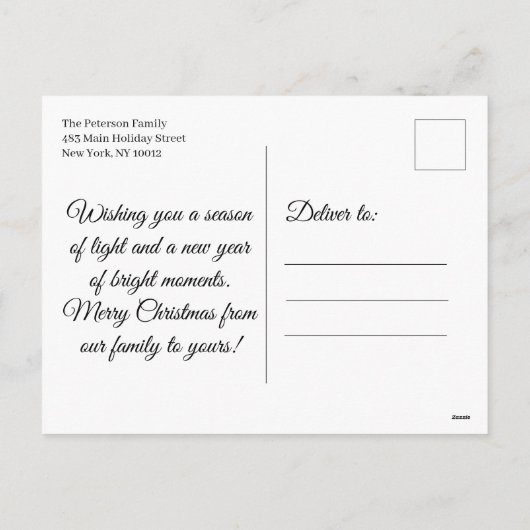 Holly Berries Pine Cones Rustieke Kerst Feestdagenkaart (Achterkant)