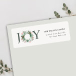 Holly Berries Pine Joy Kerstmis Wreatadres Etiket<br><div class="desc">Als u nog meer aanpassingen nodig hebt,  kunt u mij op yellowfebstudio@gmail.com vrij klikken.</div>