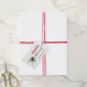 Holly Berries Pine Merry Kerstmis Cadeaulabel (Met Touw)