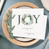 Holly Berries Pine Tree Joy Kerstmis Wreater Briefkaart