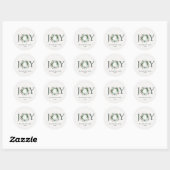 Holly Berries Pine Tree Joy Kerstmis Wreater Ronde Sticker (Vel)